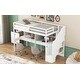 preview thumbnail 5 of 17, White Twin Size Solid Wood Loft Bed with Storage Staircase and Desks