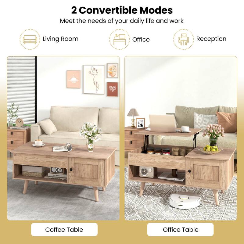Costway Lift Top Coffee Table with Storage Hidden Compartment Cabinet - See Details