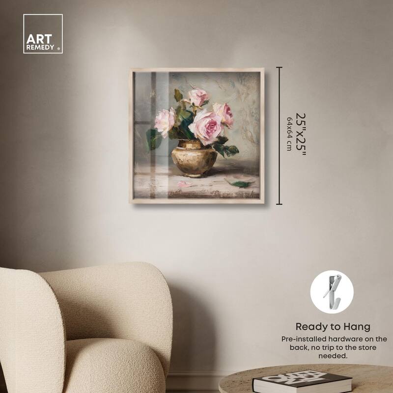 Pink Petals and Brass Shadowbox by Art Remedy