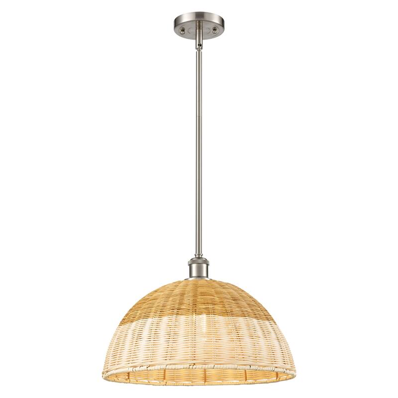 Innovations Lighting Endless Possibilities Ballston - Bristol Natural II - 1 Light 16" Stem Hung Mini Pendant - Brushed Satin Nickel