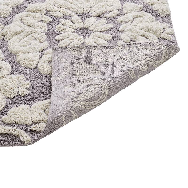 Better Trends Medallion Collection 100% Cotton 4-Pc Set Bathroom Rugs-Soft & Super Absorbent, Non-Skid Latex, Machine Washable