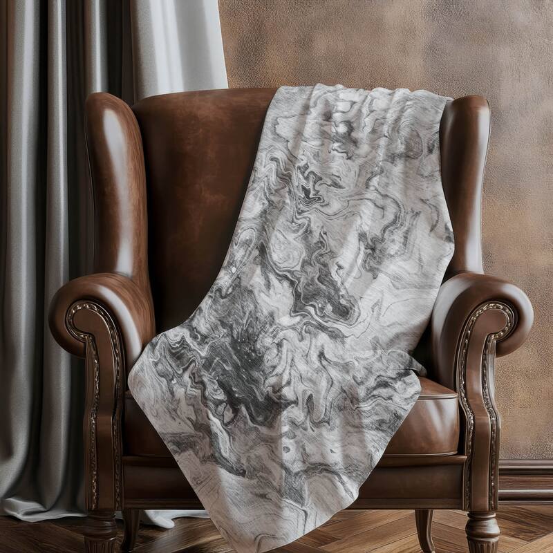 Premium Machine Washable Abstract Watercolor Sherpa Throw Blanket