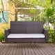 preview thumbnail 19 of 41, Outsunny 2-Person Wicker Hanging Porch Swing Bench Outdoor Chair with Cushions Brown