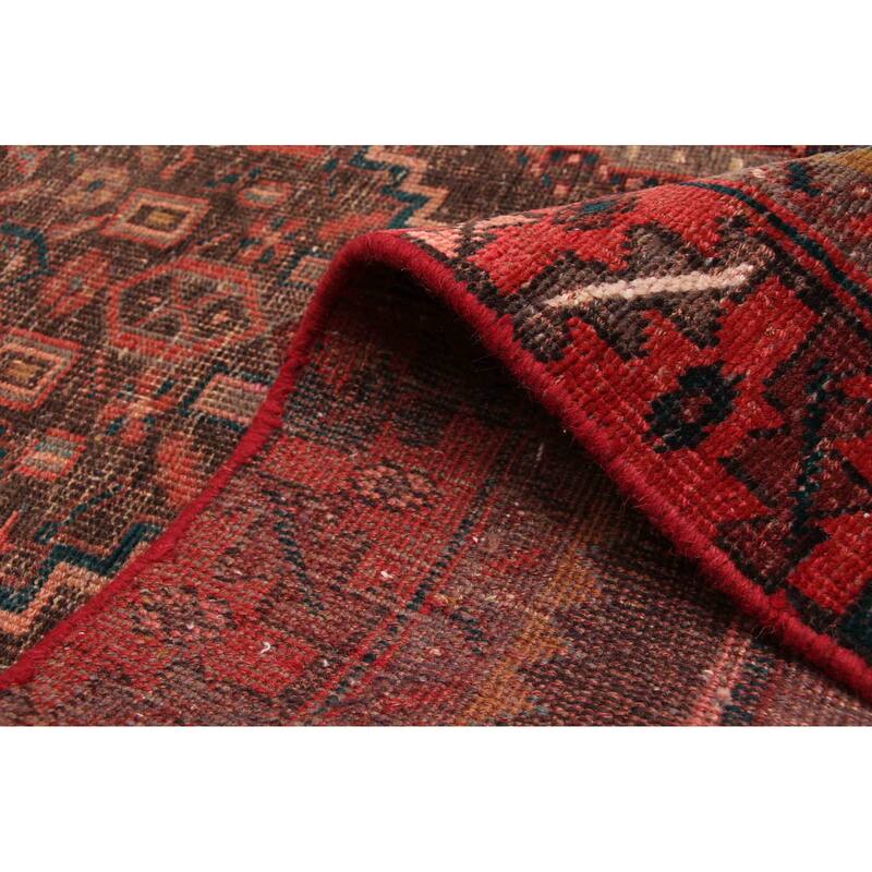 ECARPETGALLERY Hand-knotted Melis Vintage Black, Red Wool Rug - 3'9 x 9'1