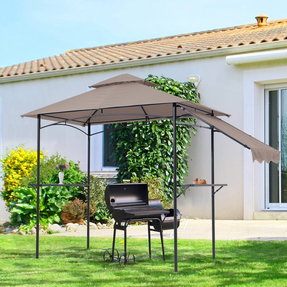 8' x 5' Outdoor Grill Gazebo 2-Tier Canopy