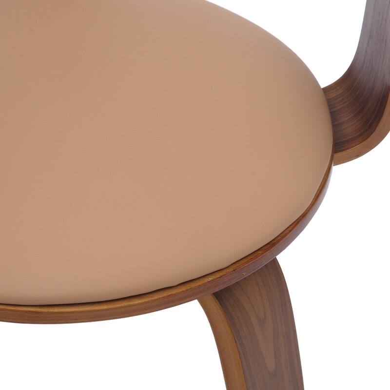 Brivo Modern Leather Swivel Accent Dining Chair in Solid Wood Frame with Open Curved Back Design for Home Living or Dining Room