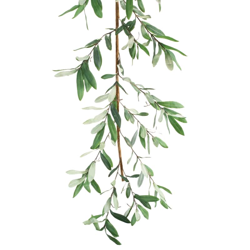 Olive Leaf Foliage Garland 5.5'L - Green, Brown