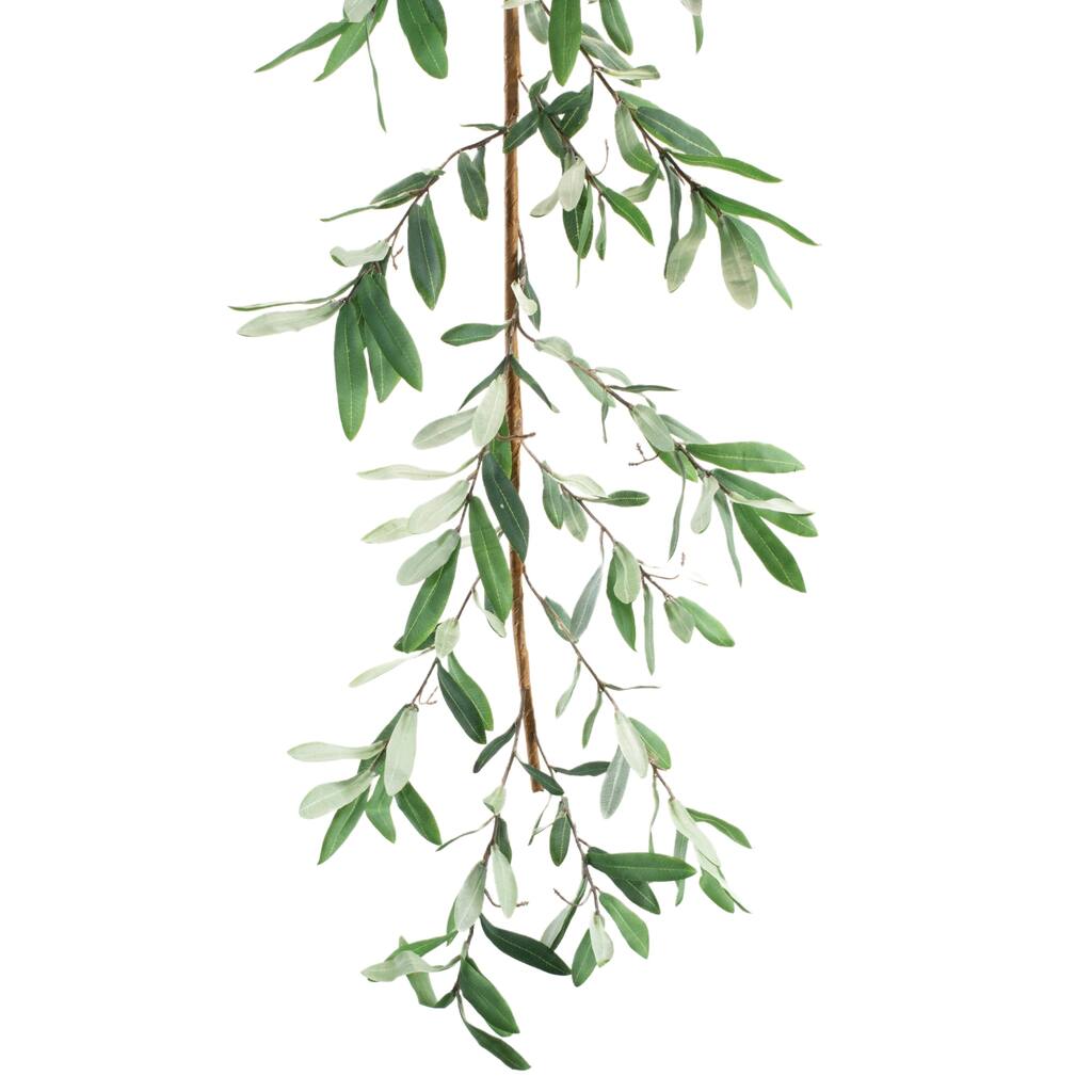 Olive Leaf Foliage Garland 5.5'L - Green, Brown