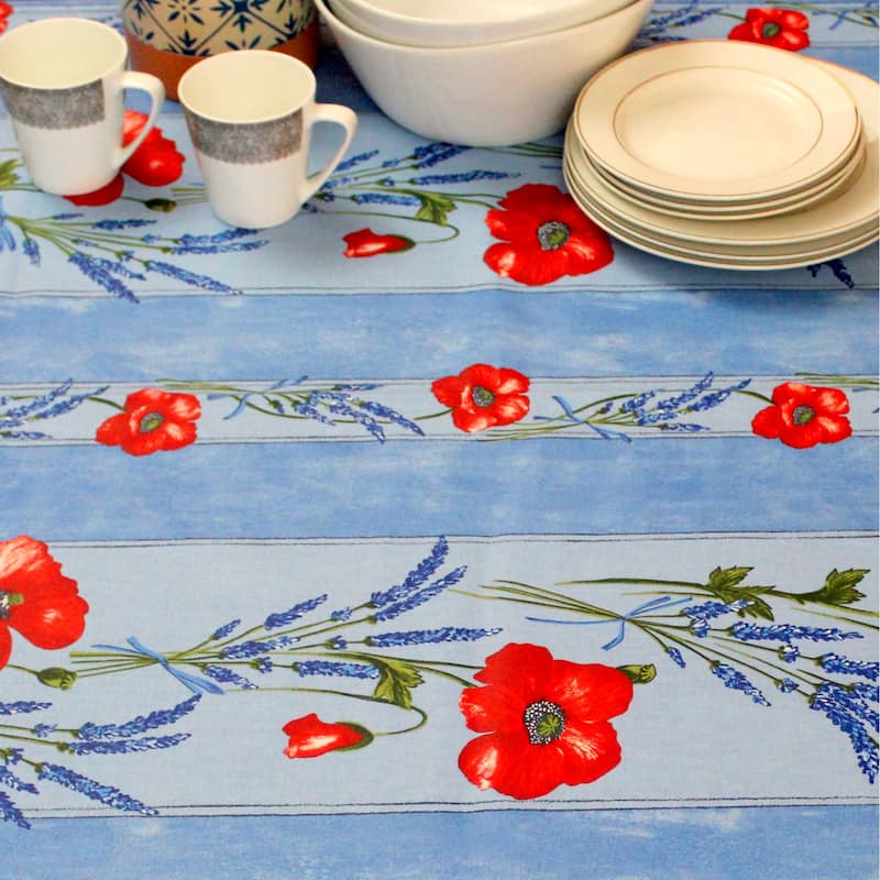 Wipeable Spill Resistant Provencal Cotton Cannes Collection Tablecloth
