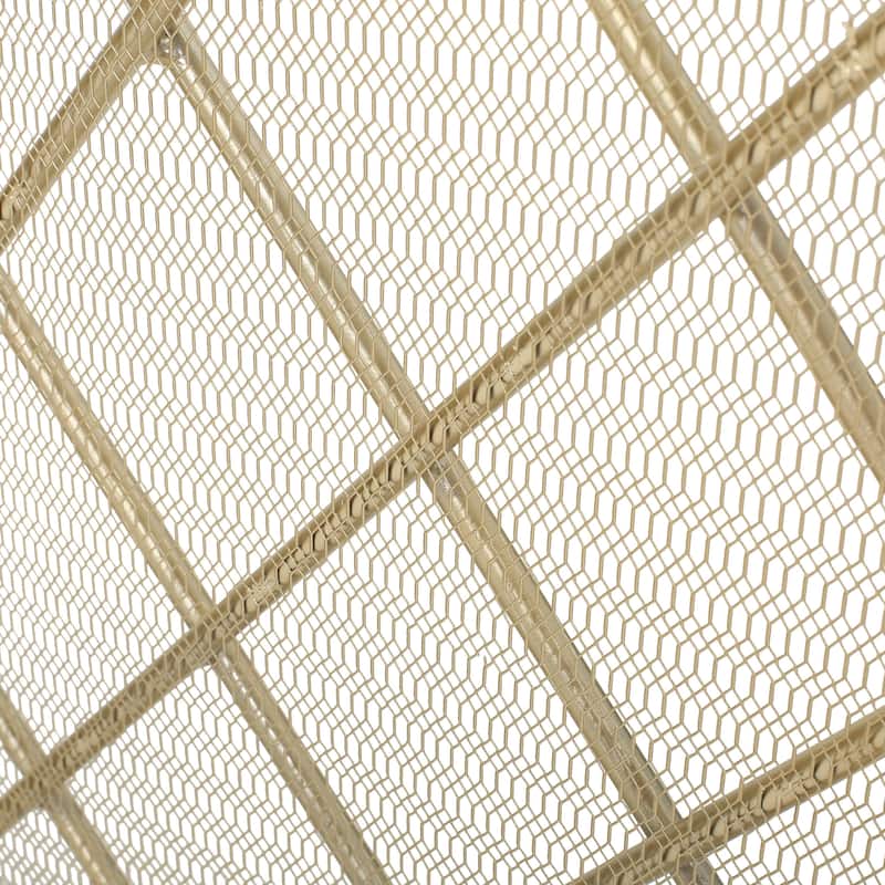 Roomfitters Modern Geometric Fireplace Screen, Single-Panel Design with Stylish Circle Patterns and Durable Mesh