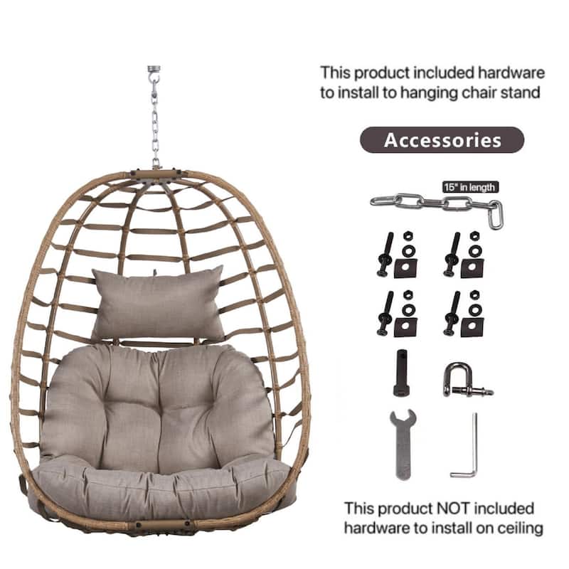 Pocassy Foldable Hanging Egg Chair without Stand