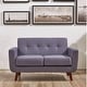 preview thumbnail 1 of 5, Grace Rainbeau Linen Upholstered Tufted Mid-century Loveseat