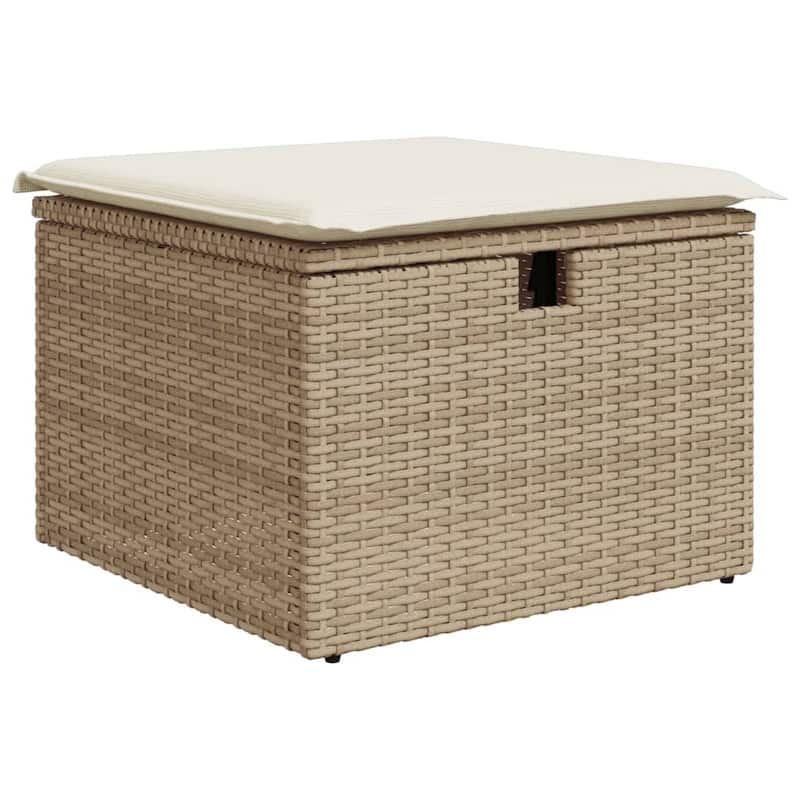 vidaXL Patio Sofa Set with Cushions Outdoor Furniture 9 Piece Poly Rattan