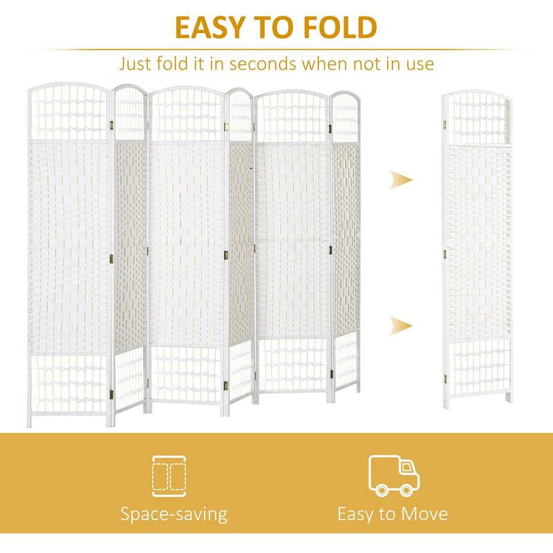 6-Panel Folding Room Divider Privacy Screens