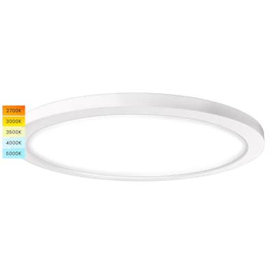 Luxrite 12 Inch Round LED Flush Mount, 22W, 5CCT, 1600 Lumens, IP54 Wet Rated, Dimmable, ETL Listed