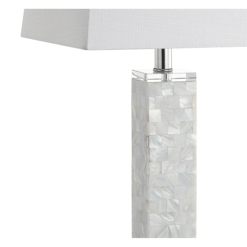 Verna 28.5" Seashell LED Table Lamp, White (Set of 2) by JONATHAN Y