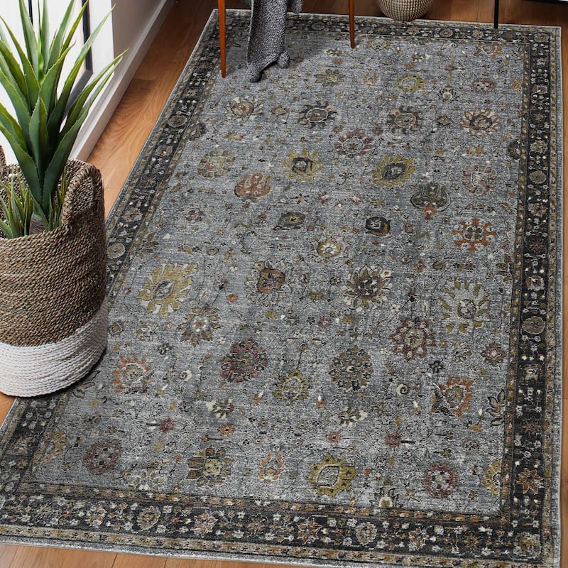 Lanfar Larata Gray Polyester Blend Area Rug - 7'10" x 10'10"