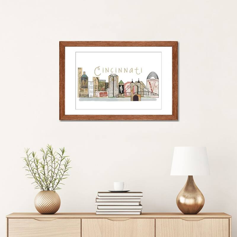 iCanvas "Cincinnati Horizontal Skyline" by Paper Cutz