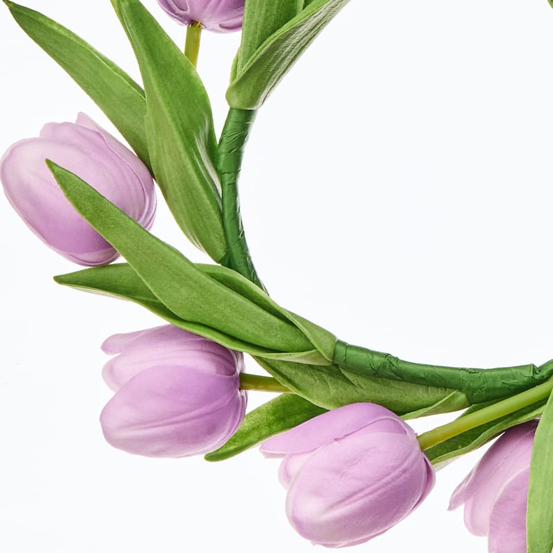 11" Pu Tulip Candle Ring