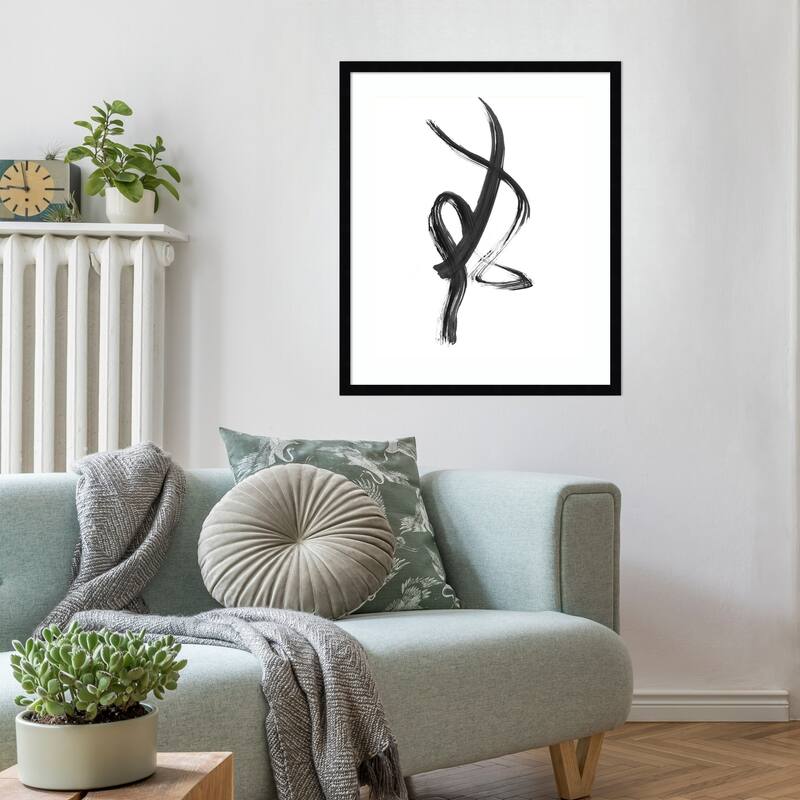 Brush Stroke No. 1 by Danushka Abeygoda Wood Framed Wall Art Print