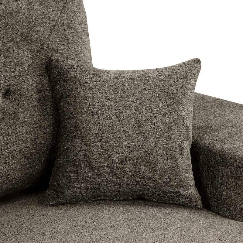 95" Velvet Sectional Sofa with Storage Chaise and 2 Stools and Reversible L-Shape Sofa Bed