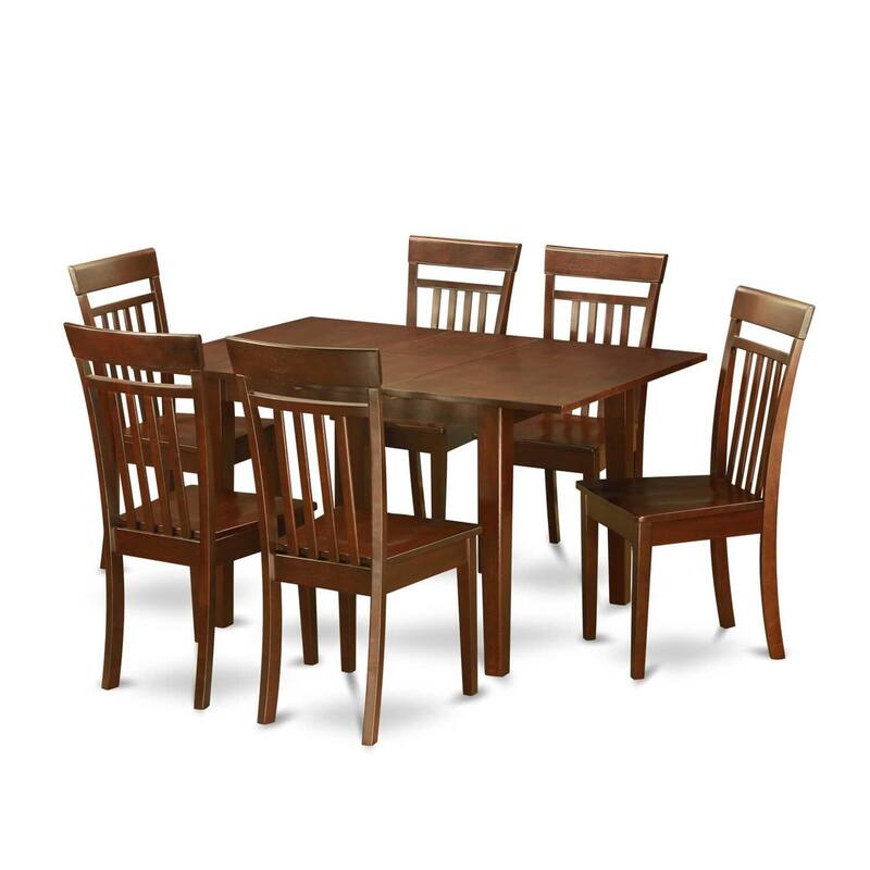 Small Space Dinette Set - 7 Piece Dining Table & Chairs - Wood Dining Set for Kitchen