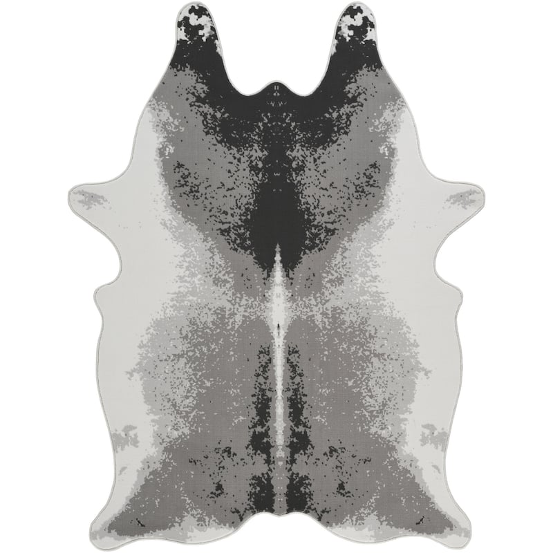 Gray 5 ft. x 7 ft. Luxury Area Rug, 0.43 Pile Height – Sophisticated Warmth for Any Room - 6' x 7' - Straw Stripe