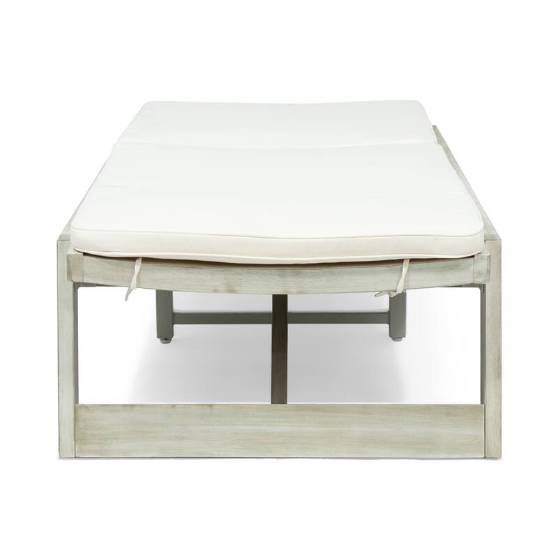 Maki Acacia Wood Chaise Lounge Set by Christopher Knight Home