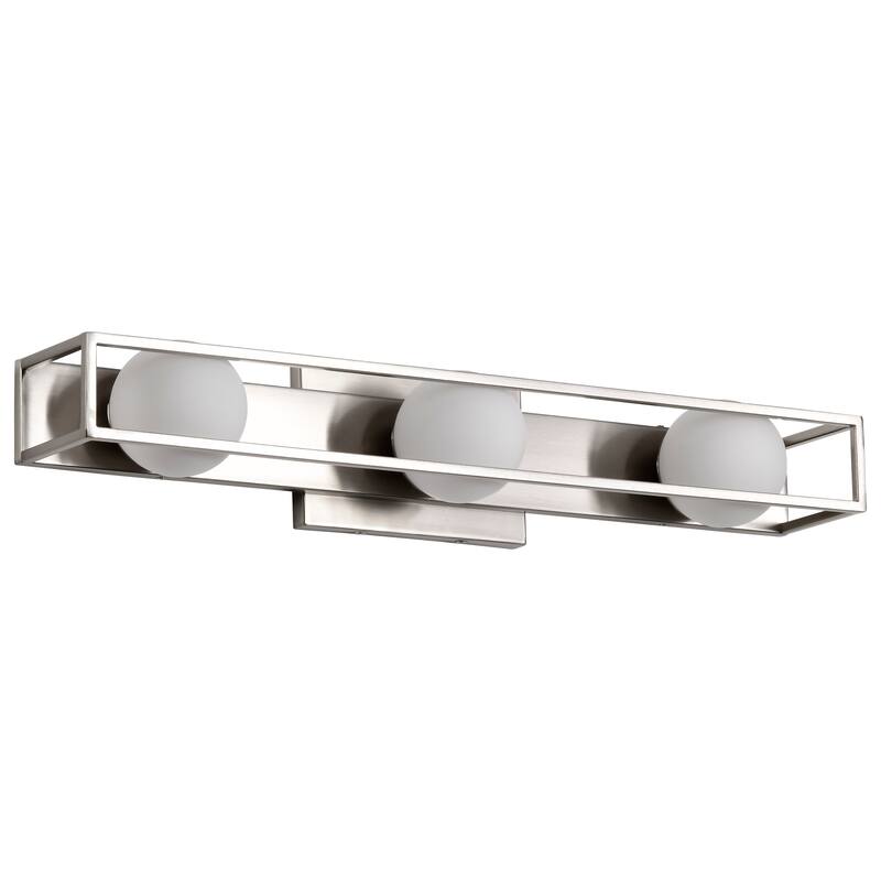 Jenkins 24 Inch 3 Light LED Vanity Brushed Nickel with Frosted Glass - Brushed Nickel