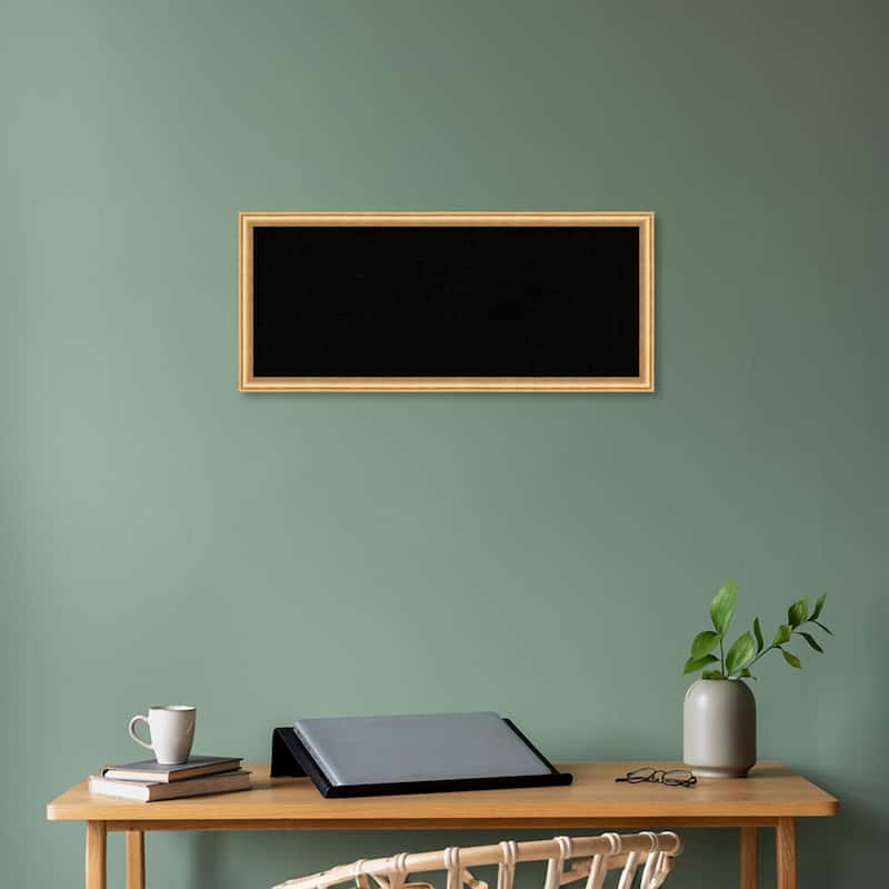 Salon Wood Framed Black Corkboard Bulletin Board