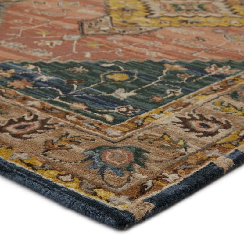 Seraphina Handmade Medallion Pink/ Yellow Area Rug