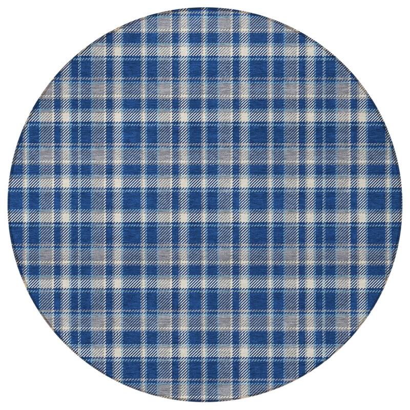 Alvasi Plaid Weather Resistant Blended Style Runner Outdoor Rug