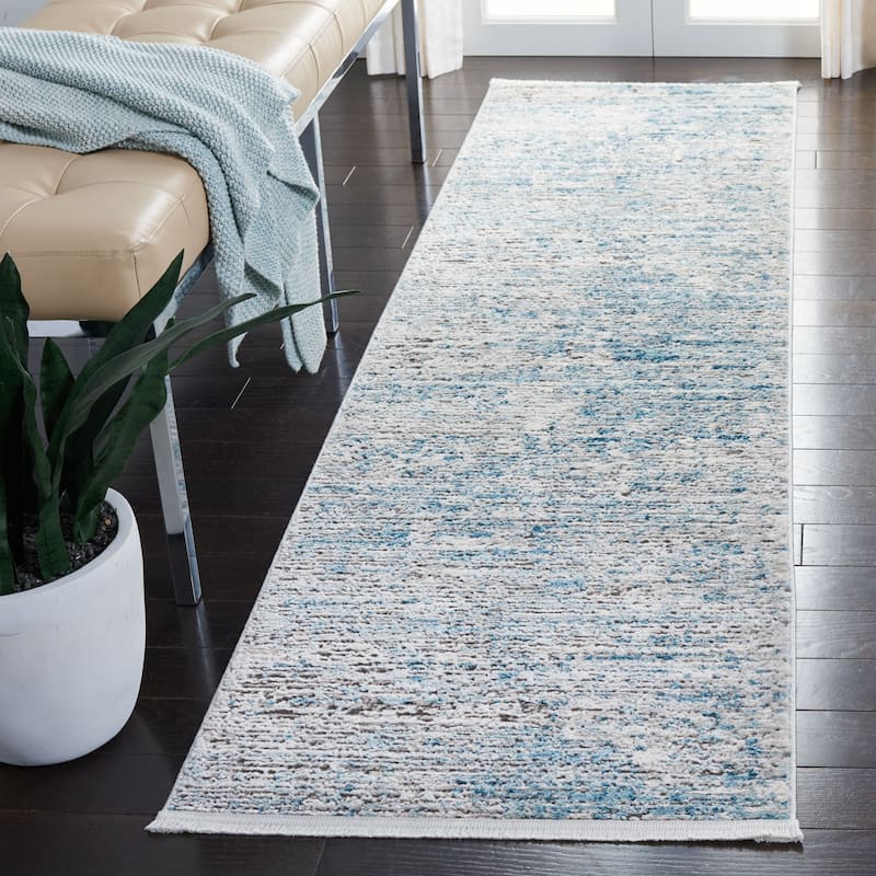 SAFAVIEH Shivan Koertdine Modern Abstract Rug - 2'2" x 12' Runner - Blue/Grey - Runner