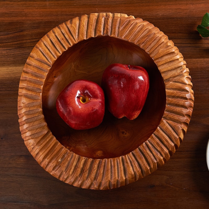 Home Soft Things Royal Round Bowl Big wooden bowl Fruit Storage
