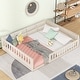 preview thumbnail 1 of 22, Wooden Upholstered Platform Bed with Guardrails and Pillows Beige - Full