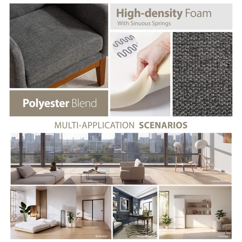 Modern Accent Chair,Polyester Blend Single Lounge Sofa Chair