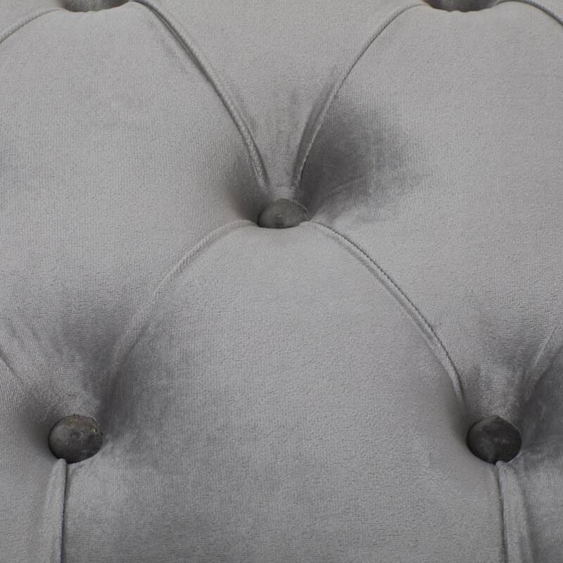 White, Black or Gray Velvet Tufted Home Bench with Gold Metal Legs