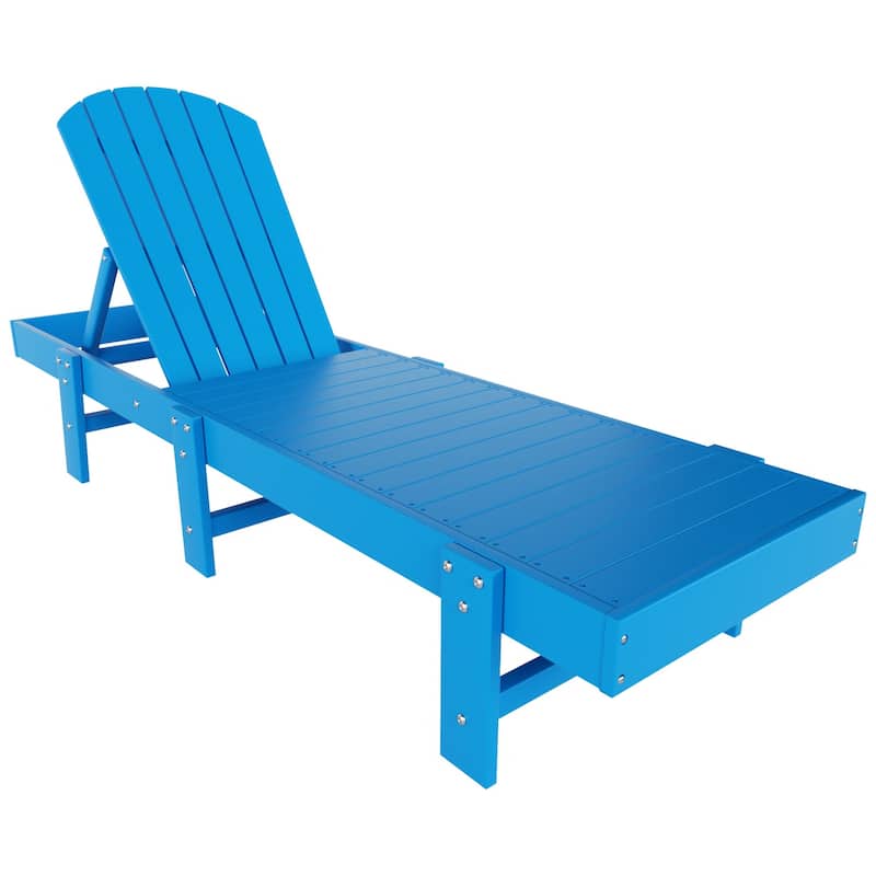 Altura Armless Poly Eco-Friendly All Weather Reclining Chaise Lounge - Pacific Blue