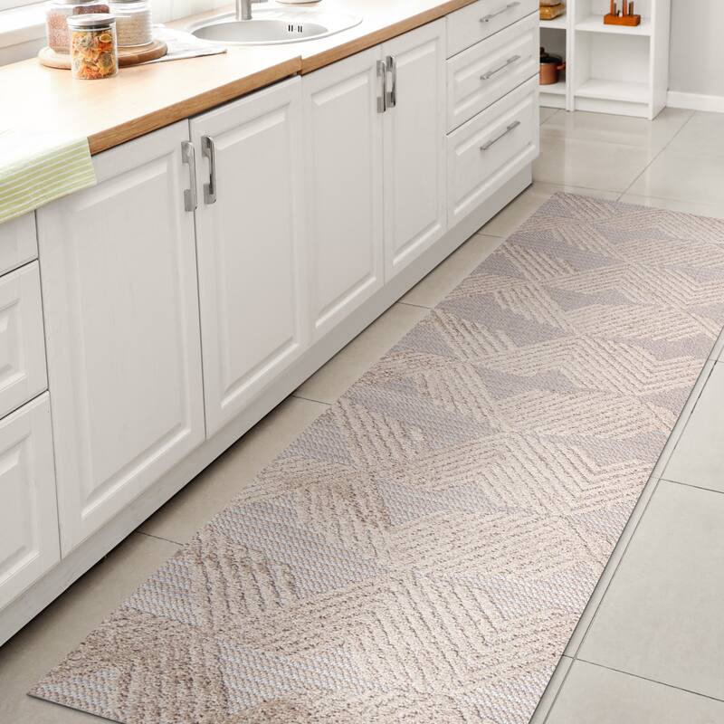 JONATHAN Y Sumak High-Low Pile Art Deco Geometric Indoor/Outdoor Area Rug