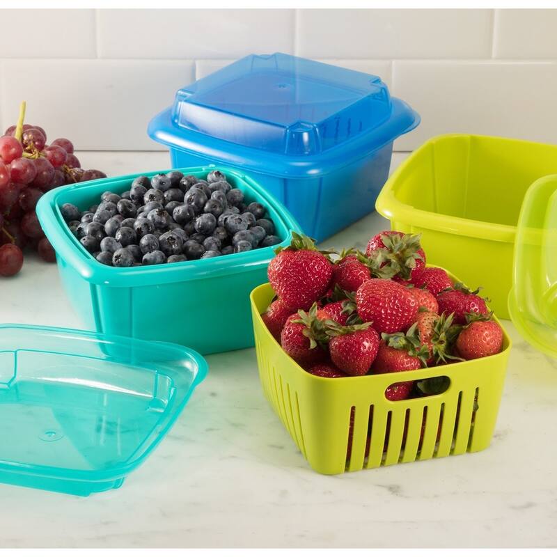 Hutzler 3-in-1 Berry Keeper Colander and Container, Keeps Berries Fresh Longer, 2 Pints