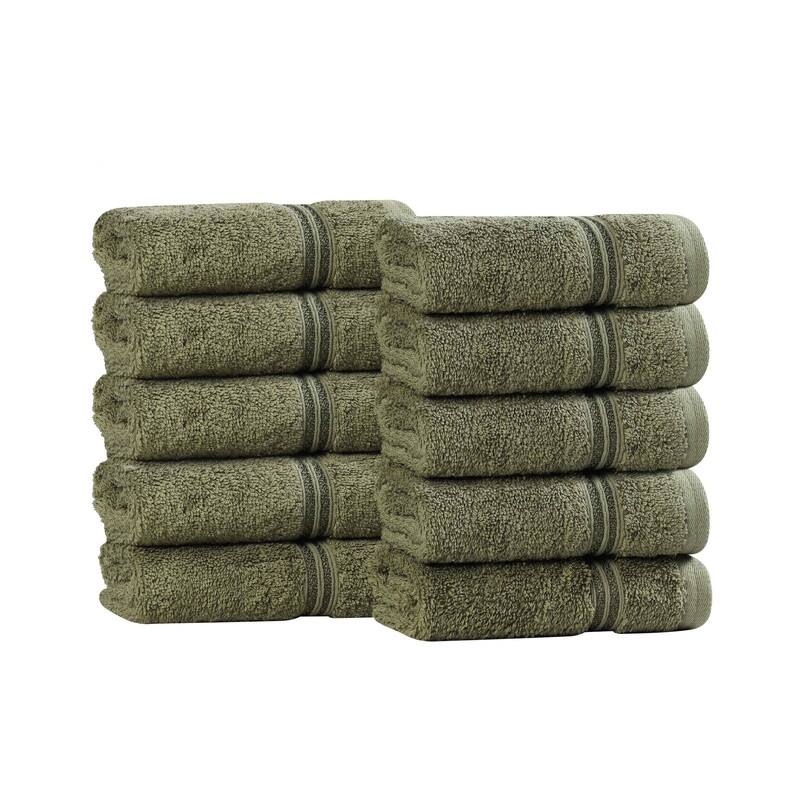 Superior Heritage Egyptian Cotton Absorbent Face Towel Set of 10