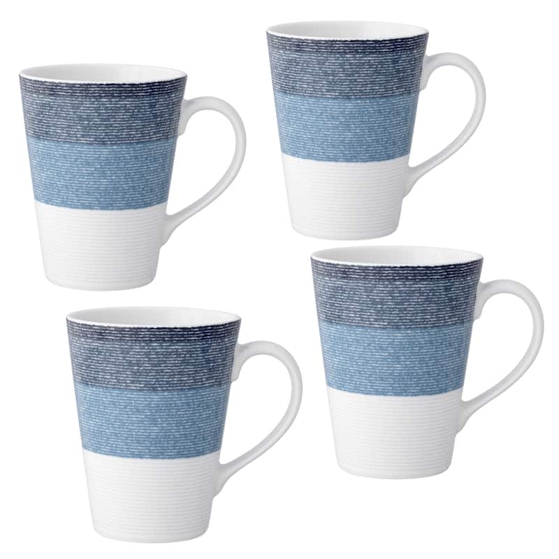Noritake Colorscapes Layers Set Of 4 Mugs, 12 Oz. - Navy