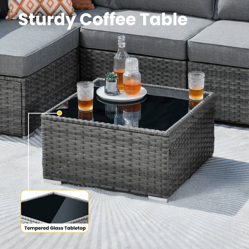 XIZZI 10-Piece Outdoor Furniture Sectional Swivel Chair Set