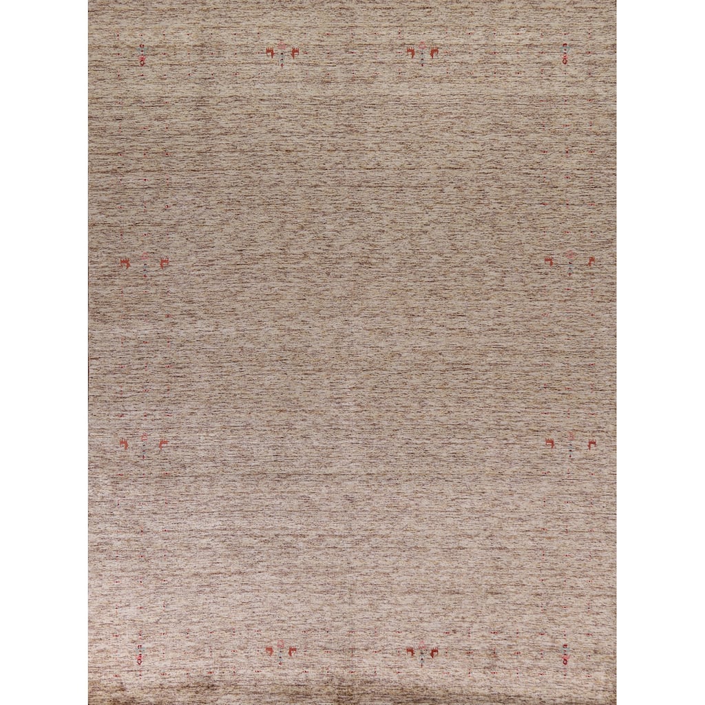 Gabbeh Area Rug Handmade Living Room Wool Carpet - 8'2"x 9'11"
