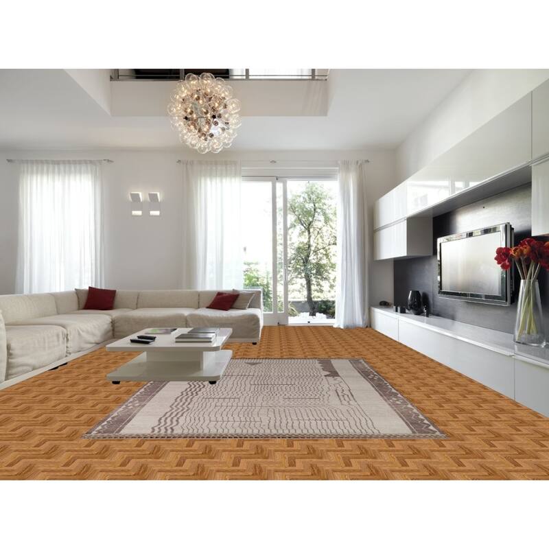 Earth Tone Moroccan Modern Area Rug Handmade Wool Carpet - 9'0"x 12'0"