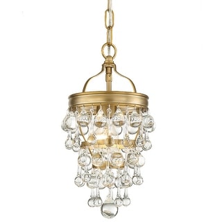 Calypso 1 Light Vibrant Gold Mini Chandelier - 7.25'' W x 13.75'' H