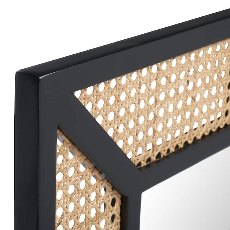 SAFAVIEH Tulia 24" Mirror - 24" W x 1" D x 36" H - Black/Natural