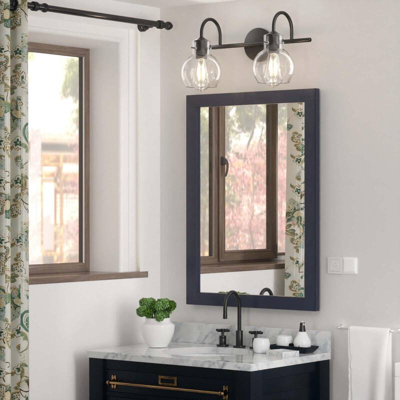 Modern 2/3/4 Bathroom Vanity Lights Clear Globe Glass Shade