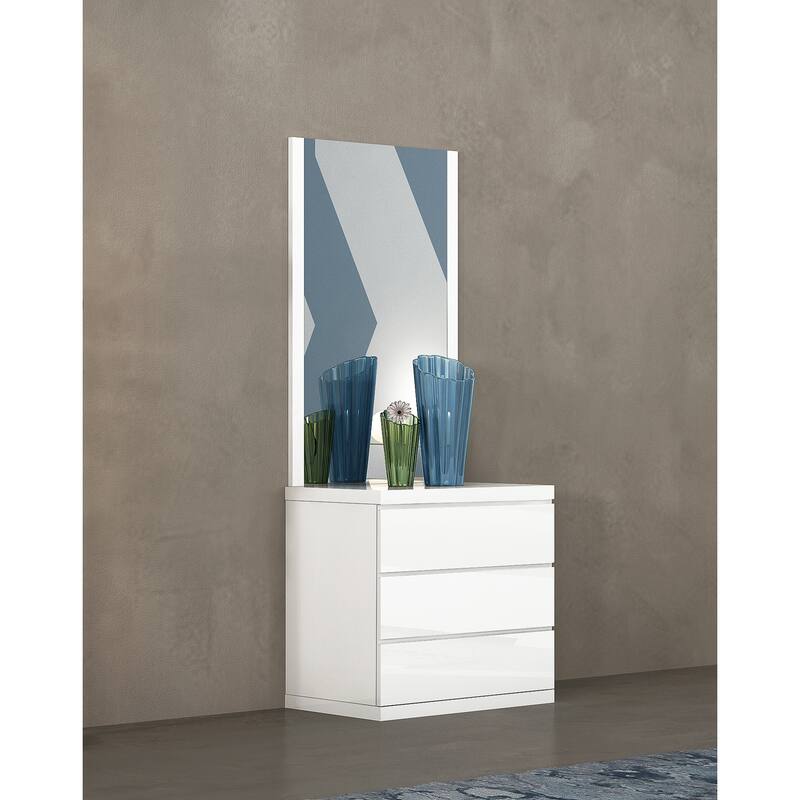 Tuscan Treats Dresser - High Gloss White - 30"W x 18"D x 48"H - Modern Bedroom Storage