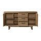 preview thumbnail 3 of 2, Landmark 66" Wide Sideboard with 3 Drawers and 2 Doors, Weathered Oak